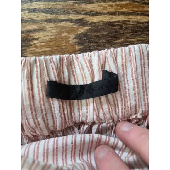 Jenni Kayne pink&white striped flowy tank top sz Large - Picture 2 of 4